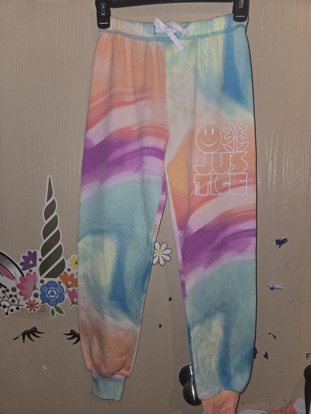 Justice Pastel Tie-Dye Joggers - Pink, Purple, Blue, Orange, Green Medium